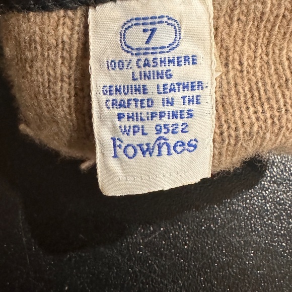 Fownes size 7 black leather gloves cashmere lined - Picture 4 of 5